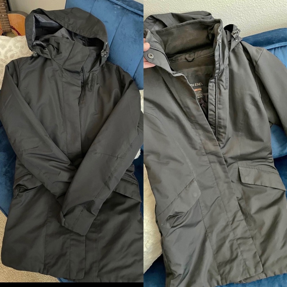 The North End BLACK insulated jacket w/removable hood